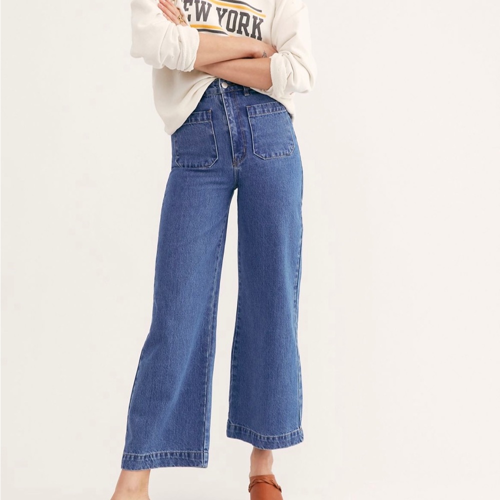ROLLA'S Wide Leg High-Rise Blue Denim Jeans